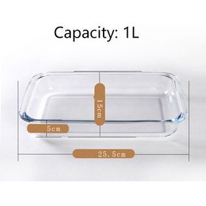 Grote Capaciteit Clear Oblong Gehard Glas Bakken Gerechten Pan Oven Basics Plaat Bakvormen Non-stick Keuken Tool Kaas Rijst lade