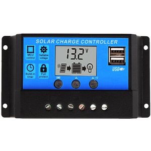 10A 20A 30A 12V 24V LCD Display solar charger PWM solar charge controller USB 5V gebruikt voor loodaccu