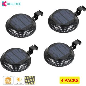 4 Pcs 12 Led Licht Sensor Solar Lampen Solar Power Gutter Light Tuin Solar Outdoor Verlichting Hek Veiligheid Wall Yard lichten
