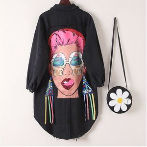 Vrouwen Sweatshirts Denim, jeans Jacket Maat S-L Losse Dunne Vrouwen Mode Tops Volledige Mouw O-Kraag