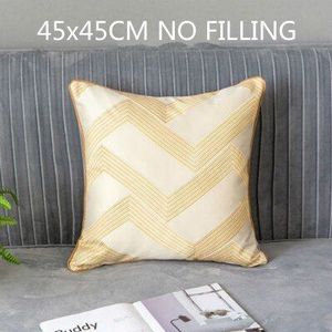 Dunxdeco Kussenhoes Decoratieve Kussensloop Moderne Luxe Golden Jacquard Sofa Beddengoed Coussin