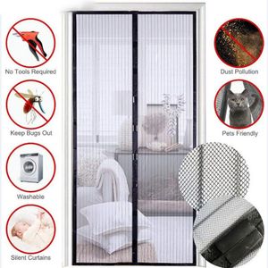 Magnetische hordeur, 235 x 200 cm Heavy Duty Mesh Gordijn Klamboe met magneet voor balkon/terrasdeur Grijs Magnetische hordeur, 235 x 200 cm Heavy Duty Mesh Gordijn Klamboe met magneet voor balkon/terrasdeur Grijs