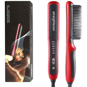 Multifunctionele Haar Kam Borstel Baard Stijltang Rechtzetten Elektrische Baard Rechttrekken Kam Quick Haar Styler Gereedschap