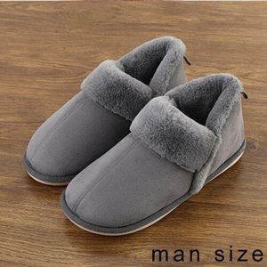 Slippers Voor Mannen Winter Grote Size Bont Slippers Warme Fluwelen Pluche Slippers Mannen Zachte Thuis Indoor Slippers Antislip schoenen