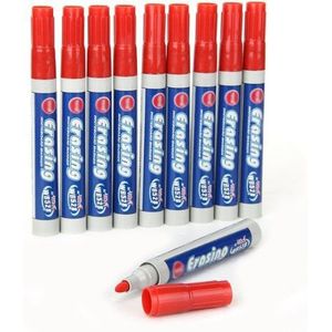 10 Pcs Uitwisbare Whiteboard Marker Rood Potlood Voor Office Home School