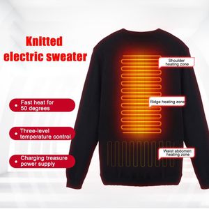 USB Opladen Verwarming Trui Winter Elektrische Sweatshirt Warm Koolstofvezel Verwarmde Jas Voor Zowel Mannen En Vrouwen Body Warmer