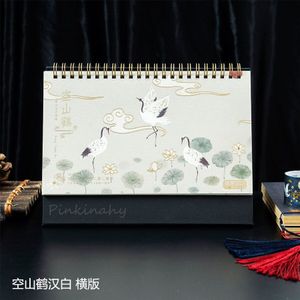 Vintage Japanse Stijl Kraan Serie Desktop Papier Kalender dual Dagelijks Scheduler Tafel Planner Jaarlijks Agenda Organiseren