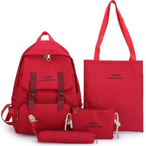 4 Stks/set Canvas Schooltas Voor Tieners Meisjes Student Vrouwen Reizen Rugzakken Vrouwelijke Schoudertassen Purse