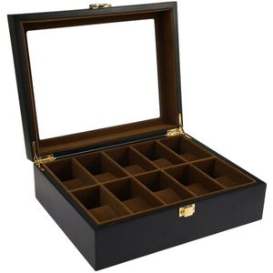 Walnoten houten horlogebox 10 horloges Sieradendoos kopen Ruime keus Sieradendozen beslist