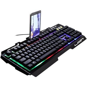 G700 Bedraad Toetsenbord En Muis Set Manipulator Voelen Metalen Lichtgevende Mobiele Telefoon Beugel Gaming Toetsenbord Voor Notebook Desktop Pc