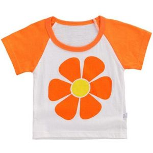 Baby Meisjes T-shirt Korte Mouw Leuke Bloemenprint Leisure Losse Shirts Zomer Kind Kleding Top