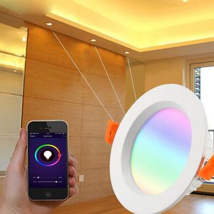 9W Rgbw Wifi Smart Levensduur Led Downlight Led Lamp Plafondlamp Dimbare Woonkamer Voice Afstandsbediening Voor Alexa google Thuis