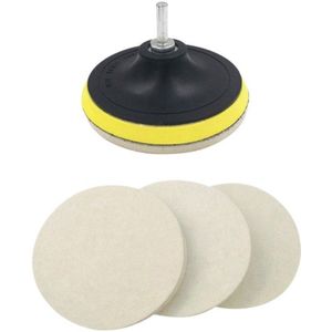 3Pcs 5Inch Wol Polijsten Buffing Pad Mutsen En Steunschijf Met Boor Adapter Kit Voor Polijsten Auto glas Plastic Metalen