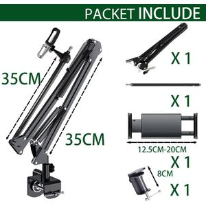 Lange Arm Tablet Houder Clip Stand 360 Graden Bed Desktop Lui Beugel Ondersteuning Voor 11Inch Tablet Smartphone Ipad Mobiele telefoon