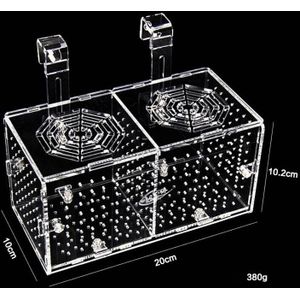 Acryl Fry Isolatie Box Plexiglas Kleine Visteelt Doos Transparant Ronde Gat Aquarium 20x10x10cm