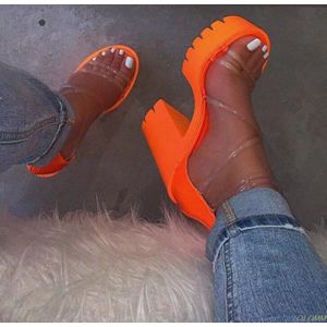 Herfst vrouwen hoge hakken cross PVC bandjes outdoor reizen sandalen rubber bodem antislip slippers verhoogde sandalen