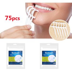 75 Stks/partij Tanden Bleken Mondhygiëne Dental Sticks Dental Water Floss Oral Tanden Pick Tooth Picks Abs Floss Met Draagbare case