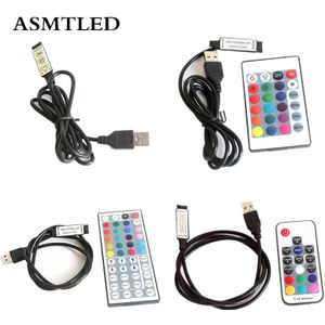 DC 5 ~ 24 V 12A USB Controller RF Draadloze Afstandsbediening Dimmer mini 3 sleutels 17/24/44 sleutels Voor 5050/2835/3528 RGB Led Strips lichten