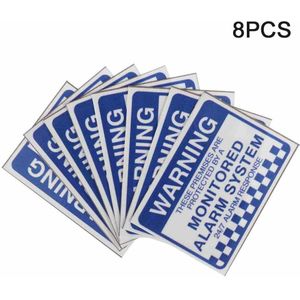 8Pcs Brief Print Kantoor Teken Easy Apply Waarschuwing Beveiliging Stickers Opmerking Thuis Pvc Bewaakt Alarmsysteem Verwijderbare Waterdichte