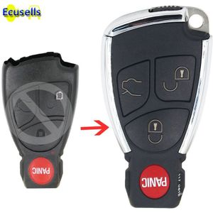 3 + 1 Knoppen Gewijzigd Met Heldere Chrome Smart Remote Key Shell Case Fob Voor Mercedes-Benz Cls C E S C230 E320 CLK320 SL50