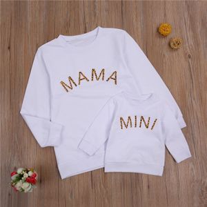 Brief Hoodies Familie Bijpassende Kleding Moeder Dochter Tops Mama En Me Sweatshirts Mom Baby Vrouw Peuters Sweatshirt Outfits