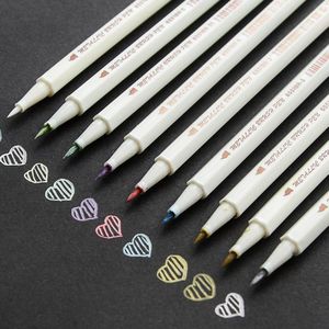 STA metallic goud fijne punt onuitwisbare marker pen waterbasis kleurrijke permanente zilveren verf art markers voor zwart papier glas