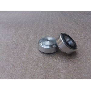 4x (zilver) Aluminium voeten voor versterker/luidspreker (met Rubberen ring) D: 30mm H: 13mm