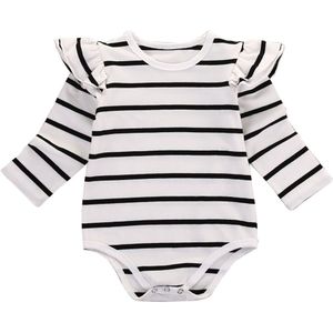 Katoen Pasgeboren Baby Baby Jongen Meisjes Kleding Tops Bodysuit Lange Mouwen Katoenen Gestreepte Jumpsuit Kleding Outfits