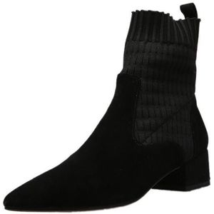 Bedoeling Zoete Lady Enkellaarsjes Vrouw Sok Laarzen Vierkante Hakken Puntige Teen Zwarte Schoenen Vrouw Beknopte Kid Suede Leuke Size 35-39