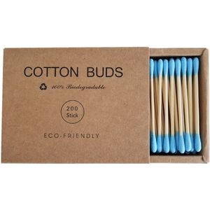 200 Stks/doos Dubbele Hoofd Wattenstaafje Bamboestokken Wattenstaafje Wegwerp Knoppen Katoen Voor Makeup Neus Oren Schoonmaken