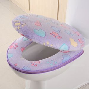 Dikke Koraal Fluwelen Luxe Toilet Seat Cover Set Zachte Warme Rits Een/Twee Stuk Wc Case Waterdichte Badkamer wc Cover