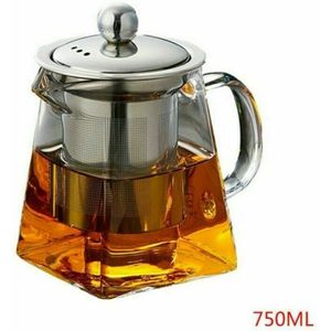 350-750Ml Clear Hittebestendige Clear Glas Theepot Jug W/Zetgroep Koffie Thee Blad Kruiden Pot Bloem theepot Melk Sap Container