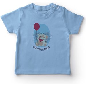 Angemiel Is Een Kleine Engel Hond Baby Boy T-shirt Blauw