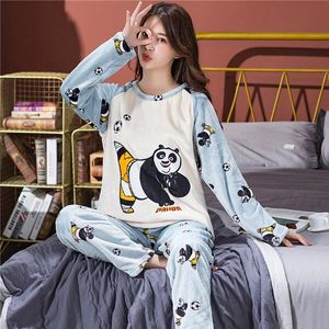 Winter Lange Mouwen Dikke Warme Flanellen Pyjama Sets Voor Mannen Koraal Fluwelen Nachtkleding Pak Pyjama Lounge Homewear Thuis Kleren