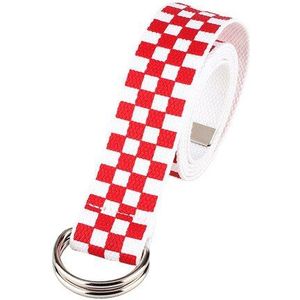 Punk Geruite Riem Tailleband Lange Zwarte En Witte Plaid Dambord Paar Geruite Canvas Vrouwen Riemen