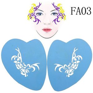 Zacht Gezicht Verf Stencil Herbruikbare Template Tattoo Schilderen Makeup Tools Eye Body DIY Halloween Christmas Party