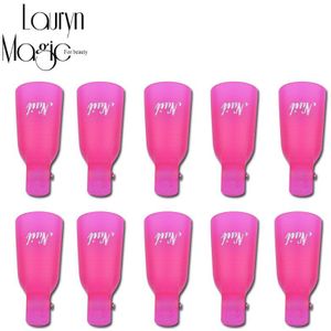 10 Pc Plastic Nail Art Losweken Cap Clip Uv Gel Polish Remover Wrap Tool