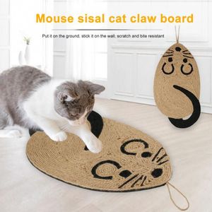 Anti Scratch Training Sisal Pad Lounge Kat Krabben Mat Funny Mouse Vormige Interactie Speelgoed Meubels Bescherming Muur Opknoping