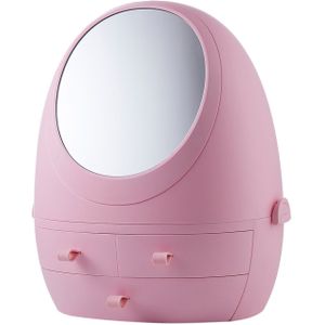 Hd Spiegel Led Licht Cosmetische Opbergdoos Sieraden Make Organizer Usb Charge Cosmetische Case Desktop Opberglade