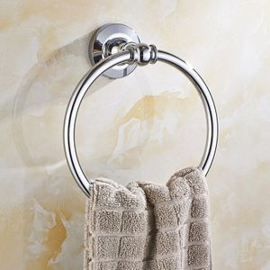 Europese Gepolijst Chroom Handdoekenrek Koperen Ronde Basis Handdoekring Badkamer Handdoek Bar Montage Badkamer Accessoires