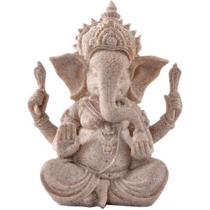 De Tint Zandsteen Meditatie Boeddha Standbeeld Sculptuur Hand Gesneden Beeldje Seated Ganesh Boeddha Hand Gesneden Standbeeld