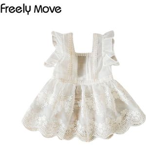 Vrij Bewegen Kids Meisjes Zomer Kleding Outfit Mouwloze Trui Underwaist Blauw Camisoles Casual Wear Vouw Korte Tank Top