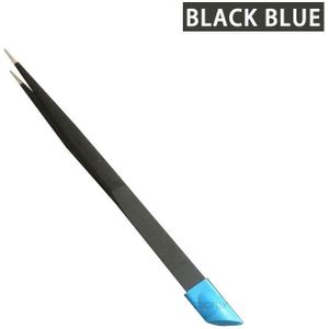 Black Nail Pincet Met Siliconen Drukken Hoofd Voor 3D Sticker Rhinestones Water Sticker Roze Rvs Tweezer Nagels Tool