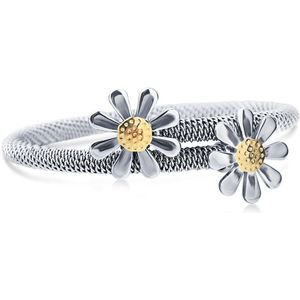 Mode-sieraden Armbanden Voor Vrouwen Roestvrij Staal Elastische Bloem Armbanden Armbanden