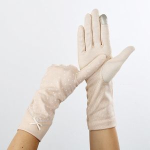 Aankomen Vrouwen Katoenen Handschoenen Zonnebrandcrème Anti-Slip Handschoenen Vrouwelijke Uv Bescherming Handschoenen