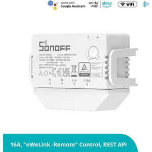 Sonoff Mini R3 Mini Smart Switch Voice Afstandsbediening Ewelink App 16A Geen Neutrale Draad Vereist Voor Siri Alexa Google thuis Alice