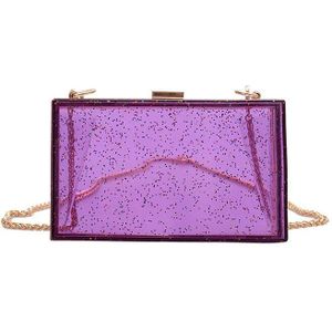 Bling Glitter Dag Koppelingen Vrouwen Acryl Clear Purse Leuke Transparante Crossbody Tas Vrouwen Handtassen Feestavond Clutch