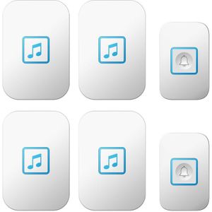 CACAZI Welcome Wireless Doorbell Waterproof Smart Cordless Bell 2 Transmitter 4 Receivers Volume 0-110dB 60 Chimes US EU UK Plug