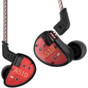 Kz AS10 Hoofdtelefoon 5BA Balanced Armature Driver Hifi Bass Koptelefoon In Ear Monitor Sport Headset Noise Cancelling Oordopjes