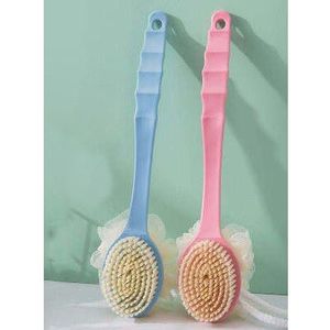 2022 Lange Steel Plastic Bad Douche Terug Spa Borstel Scrubber Skin Cleaning Borstels Body Voor Badkamer Accessoires Clean Tool